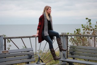 Burgundy cardigan