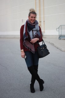 Casual topknot and boots