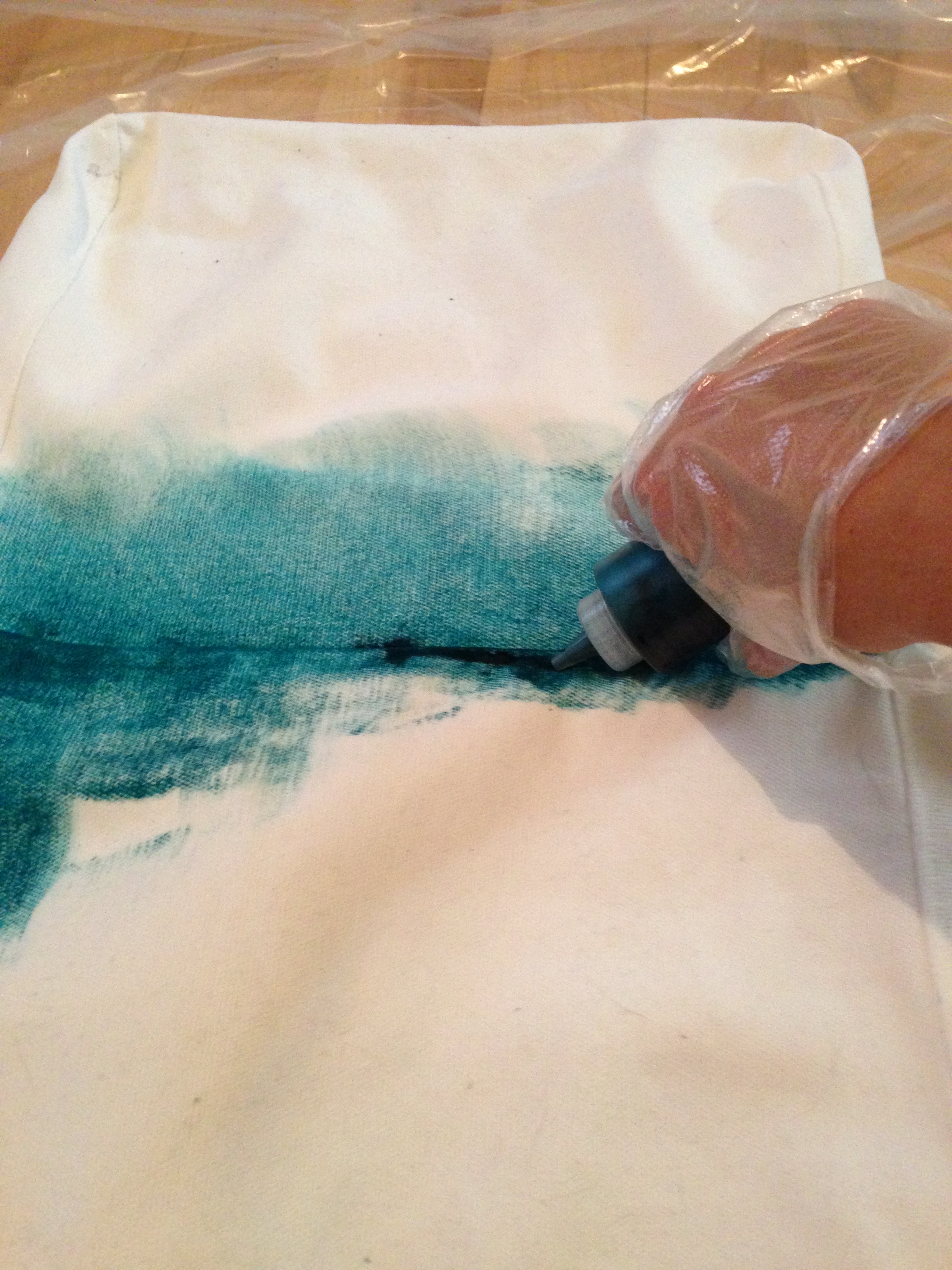Tie-dying the chair cover