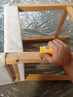Sanding down the legs of my bars stool
