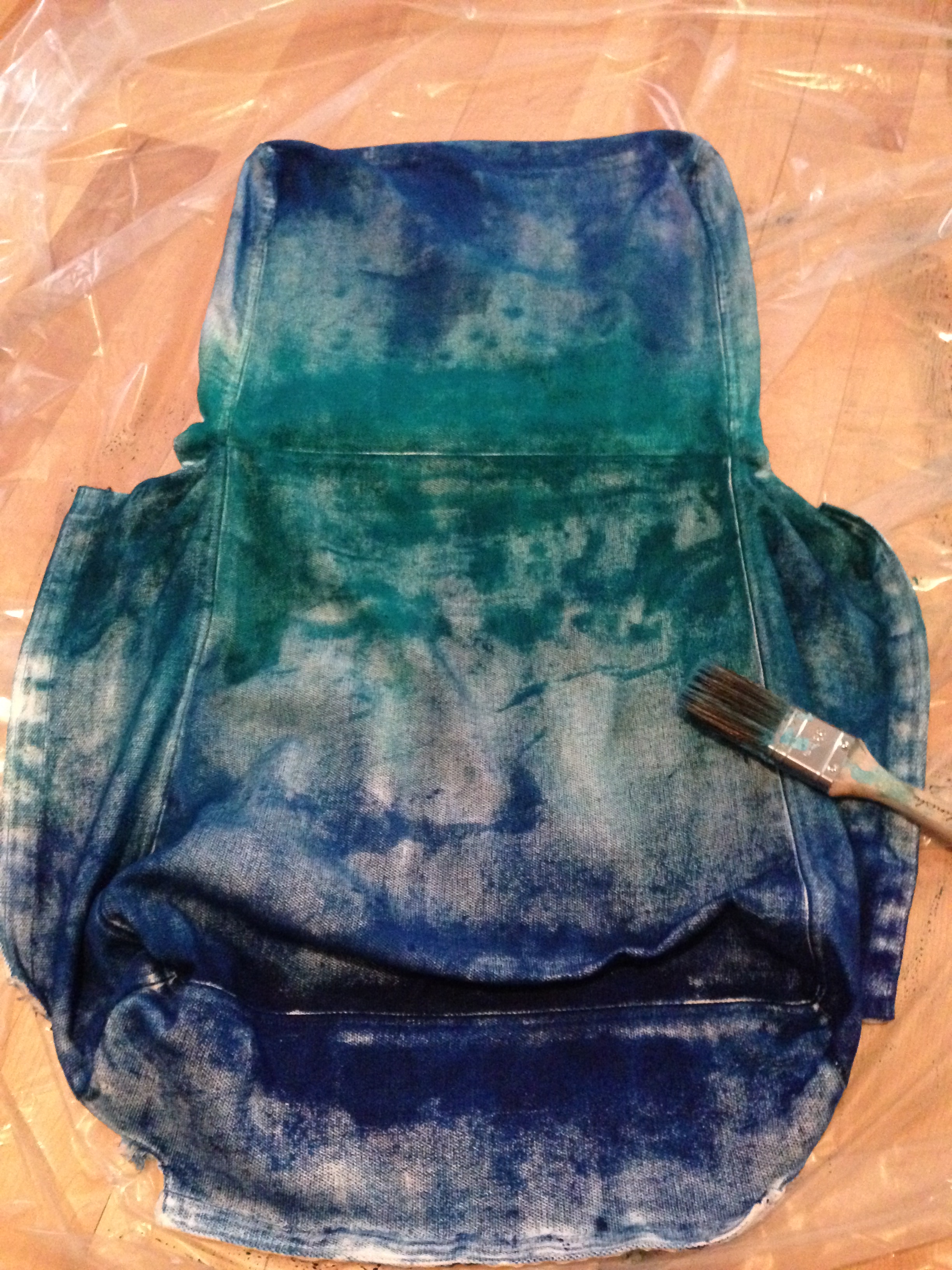 Tie-dying the chair covers