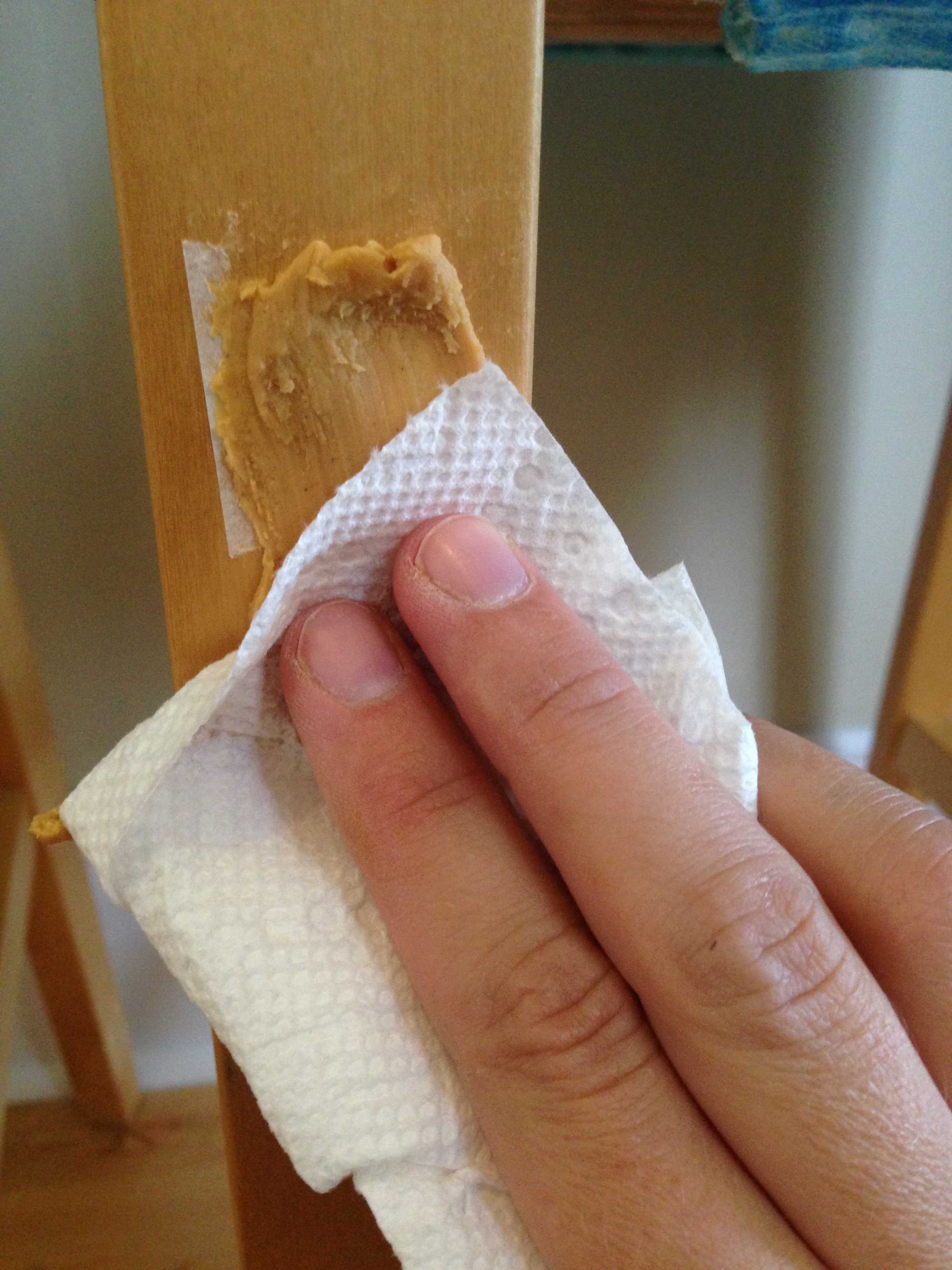 Removing sticker residue with peanut butter
